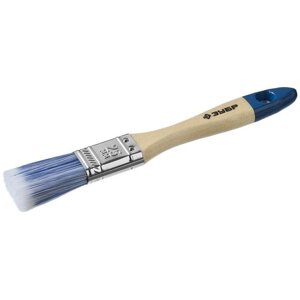 Малярная плоская кисть ЗУБР Аква 25 мм 1 искусственная светлая щетина деревянная ручка 4-01007-025