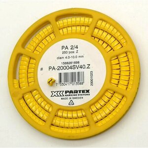 Маркер кабельный сеч. 4-10мм PA 2/4 Weidmuller PARTEX РА-20004SV40. Z 1568261698 (250 шт.)