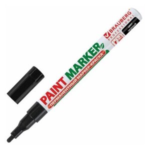 Маркер-краска лаковый (paint marker) 2 мм, черный, без ксилола (без запаха), алюминий, BRAUBERG PROFESSIONAL, 150868, 2 штуки