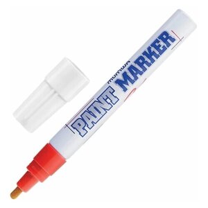 Маркер-краска лаковый (paint marker) MUNHWA, 4 мм, красный, нитро-основа, алюминиевый корпус, PM-03