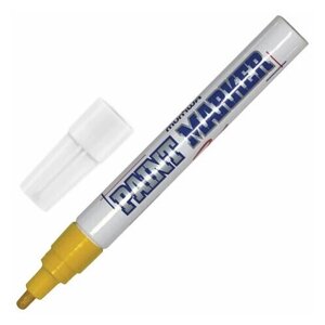 Маркер-краска лаковый (paint marker) MUNHWA, комплект 50 шт, 4 мм, желтый, нитро-основа, алюминиевый корпус, PM-08