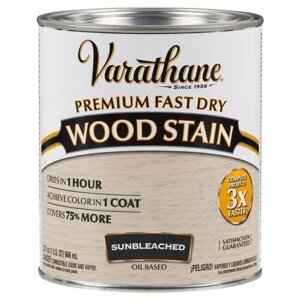 Масло для дерева и мебели Varathane Fast Dry Wood Stain быстросохнущее тонирующее масла, морилка, пропитка для дерева, Выбеленное дерево, 0.946 л