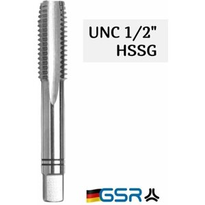 Метчик ручной для нарезания резьбы по металлу DIN352 HSSG UNC 1/2" для глухих и сквозных отверстий 00164173 GSR (Германия)