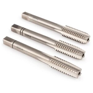 Метчики ручные для нарезания резьбы по металлу HSSE DIN 352 6H M 4 набор (3 шт) для глухих и сквозных отверстий 00107150 GSR (Германия)