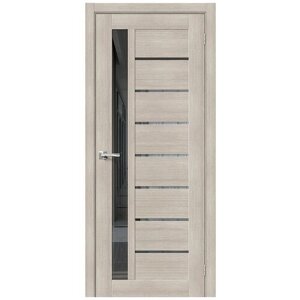 Межкомнатная дверь/Двери Bravo/Браво-27 Cappuccino Melinga/Mirox Grey (с зеркалом) 200*70 экошпон, комплект (полотно, коробка, наличник).