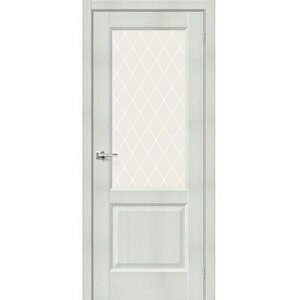 Межкомнатная дверь эко шпон neoclassic Неоклассик-33 остекленная Bianco Veralinga BRAVO