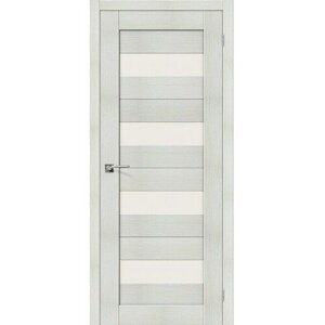 Межкомнатная дверь эко шпон porta Порта-23 остекленная Bianco Veralinga ĒLPORTA