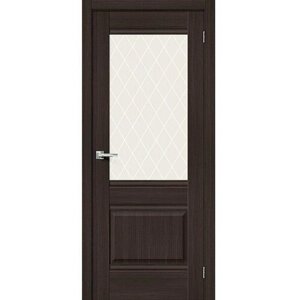Межкомнатная дверь эко шпон prima Прима-3 остекленная Wenge Melinga mr. wood