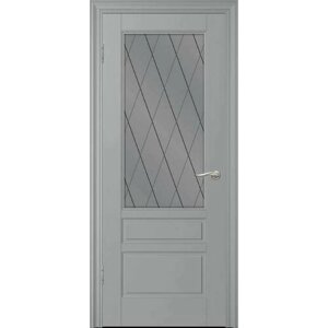 Межкомнатная дверь (комплект) WanMark Скай-3 / ПО серая эмаль 60х200