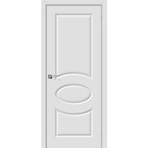 Межкомнатная дверь в комплекте/Двери Браво/Скинни-20 цвет белый 200*60 винил, комплект (полотно, коробка, наличник).