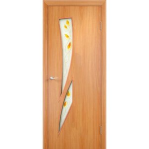 Межкомнатная дверь ВДК Стрелиция ДОФ, Цвет миланский орех, 800x2000 мм (комплект: полотно + коробочный брус + наличники)