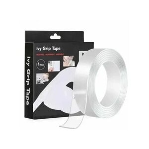 Многоразовая крепежная лента Ivy grip tape / Прозрачная клейкая лента 1 метр