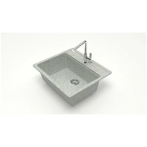 Мойка для кухни каменная MARRBAXX 9/Q10, светло-серый, матовая с сифоном