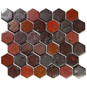 Мозаика Gaudi Hexa-9-2 из глянцевой керамики размер 28.3х24.5 см толщ. 10 мм площадь 0.069 м2 на сетке