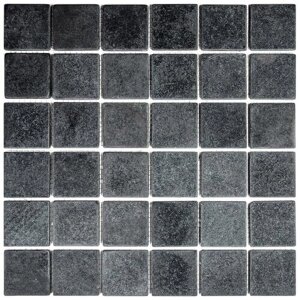 Мозаика из натурального камня Natural Mosaic 7M009-48T черный темный квадрат матовый