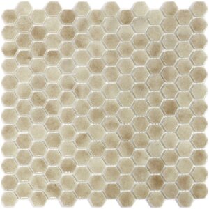 Мозаика Natural STP-BG011-HEX из глянцевого стекла размер 29х29 см чип 25 Hexagon мм толщ. 5 мм площадь 0.084 м2 на сетке
