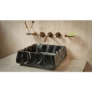 Мраморная раковина для ванной Sheerdecor Folds 369018111 из черного натурального камня