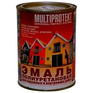 МультиПротект Эмаль полиуретановая универсальная для наружных и внутренних работ 0,9 кг полуматовая