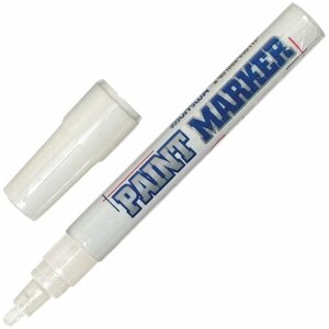 MUNHWA Маркер-краска лаковый (paint marker) munhwa, 4 мм, белый, нитро-основа, алюминиевый корпус, pm-05, 12 шт.