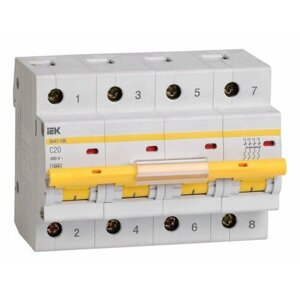 MVA40-4-020-C автоматический выключатель IEK KARAT ва47-100 20а 4п C, 10 ка