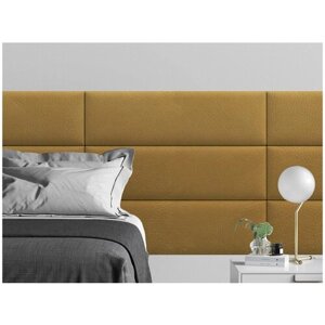 Мягкое изголовье кровати Eco Leather Gold 30х100 см 4 шт.