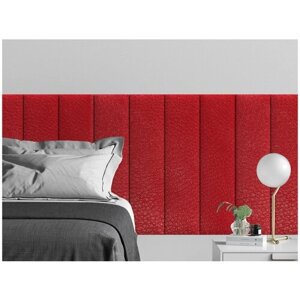 Мягкое изголовье кровати Eco Leather Red 20х80 см 4 шт.