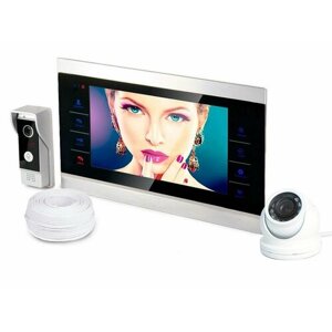 Набор: видеодомофон HDcom S-104 и внутренняя купольная камера KDM-6413G - полный комплект системы ограничения доступа в подарочной упаковке