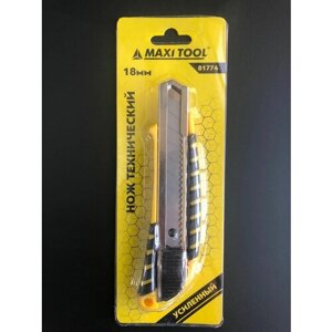 Нож строительный усиленный технический 18 мм, без фиксатора, Maxitool