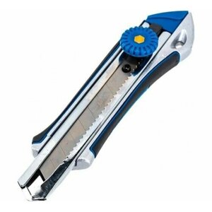 Нож ЗУБР Профессионал 09178_z01 металлический обрезиненный нож с винтовым фиксатором Титан-В, 18 мм