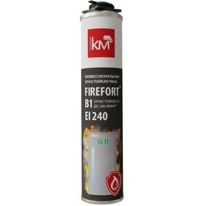 Пена монтажная огнестойкая FIREFORT B1 KM-FF-POM-B1 750мл КМ | код. LO43490 | КМ-Профиль (4шт. в упак.)