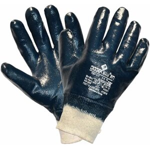 Перчатки хлопковые DIGGERMAN РП, нитриловое покрытие (облив), размер 10 (XL), синие, ПЕР317