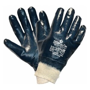 Перчатки хлопковые DIGGERMAN РП, нитриловое покрытие (облив), размер 9 (L), синие, ПЕР317