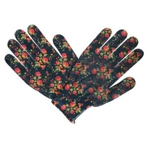 Перчатки нейлоновые, с ПВХ точками, размер 8, микс, «Цветы»