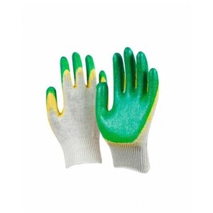 Перчатки с двойным латексным обливом (Желто-зеленый), 44гр, 13 класс, 10 пар.