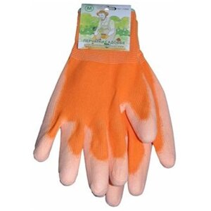 Перчатки садовые Оранжевые в обливке М 1 пара