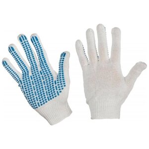 Перчатки защитные КНР трикотажные, ПВХ-покрытие, Протектор, 4 нити, 10 класс вязки, 50 пар (х|б)
