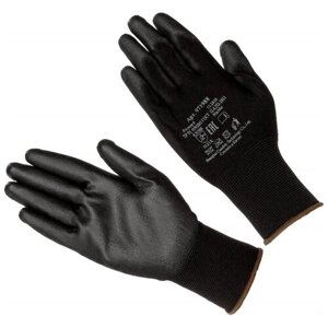 Перчатки защитные нейлоновые с полиуретановым покрытием черные размер 9 971988 нейлон с ПУ