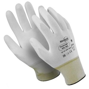 Перчатки защитные полиэфир/полиуретан, белый Manipula полисофт (MG-166) р. 9 3 шт.
