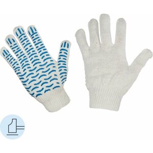 Перчатки защитные трикотажные с ПВХ Волна 4 нити 42г 10класс 10пар/уп