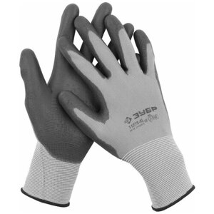 Перчатки ЗУБР "Мастер" для точных работ с полиуретановым покрытием, размер S (7)