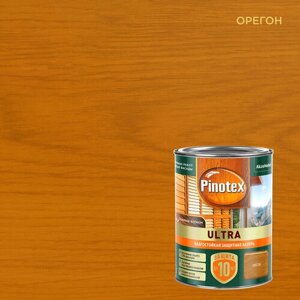 PINOTEX ULTRA лазурь защитная влагостойкая для защиты древесины до 10 лет орегон (0,9л) new