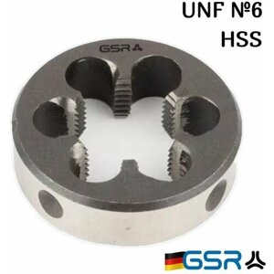 Плашка для нарезания резьбы круглая HSS UNF №6 00472060 GSR (Германия)