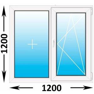 Пластиковое окно Melke двухстворчатое 1200x1200 (ширина Х высота) (1200Х1200)