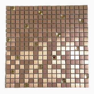 Плитка мозаика MIRO (серия Aluminium №5), плитка мозаика для ванной комнаты, для душевой, для фартука на кухне, 1 шт.