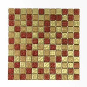 Плитка мозаика MIRO (серия Mendelevium №55), стеклянная плитка мозаика для ванной комнаты, для душевой, для фартука на кухне, 6 шт.