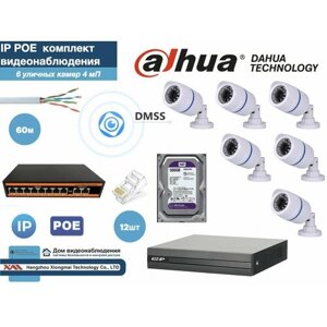 Полный готовый DAHUA комплект видеонаблюдения на 6 камер 4мП (KITD6IP100W4MP_HDD500Gb)