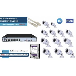 Полный IP POE комплект видеонаблюдения на 12 камер (KIT12IPPOE100W4MP-2-HDD2Tb)