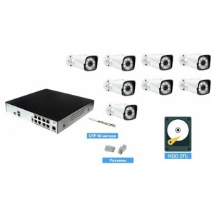 Полный IP POE комплект видеонаблюдения на 8 камер (KIT8ippoeib5_hdd1tb_utp-2)