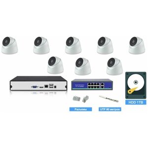 Полный IP POE комплект видеонаблюдения на 8 камер (KIT8ippoeip10PD3mp_hdd1TB)