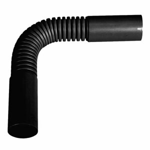 Поворот-угол отвод гибкий гофрированный труба-труба 20 мм, черный